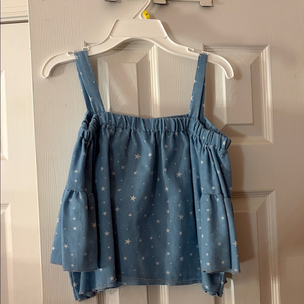 See You Monday Blue Star Crop Top
